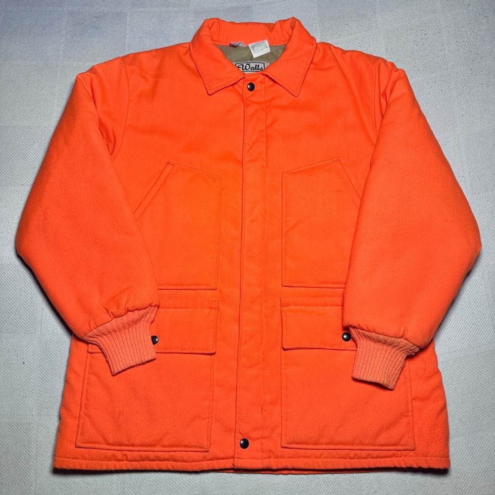 Vintage Walls Blizzard-Pruf Jacket Mens Large Insulated Hunting Orange USA Made